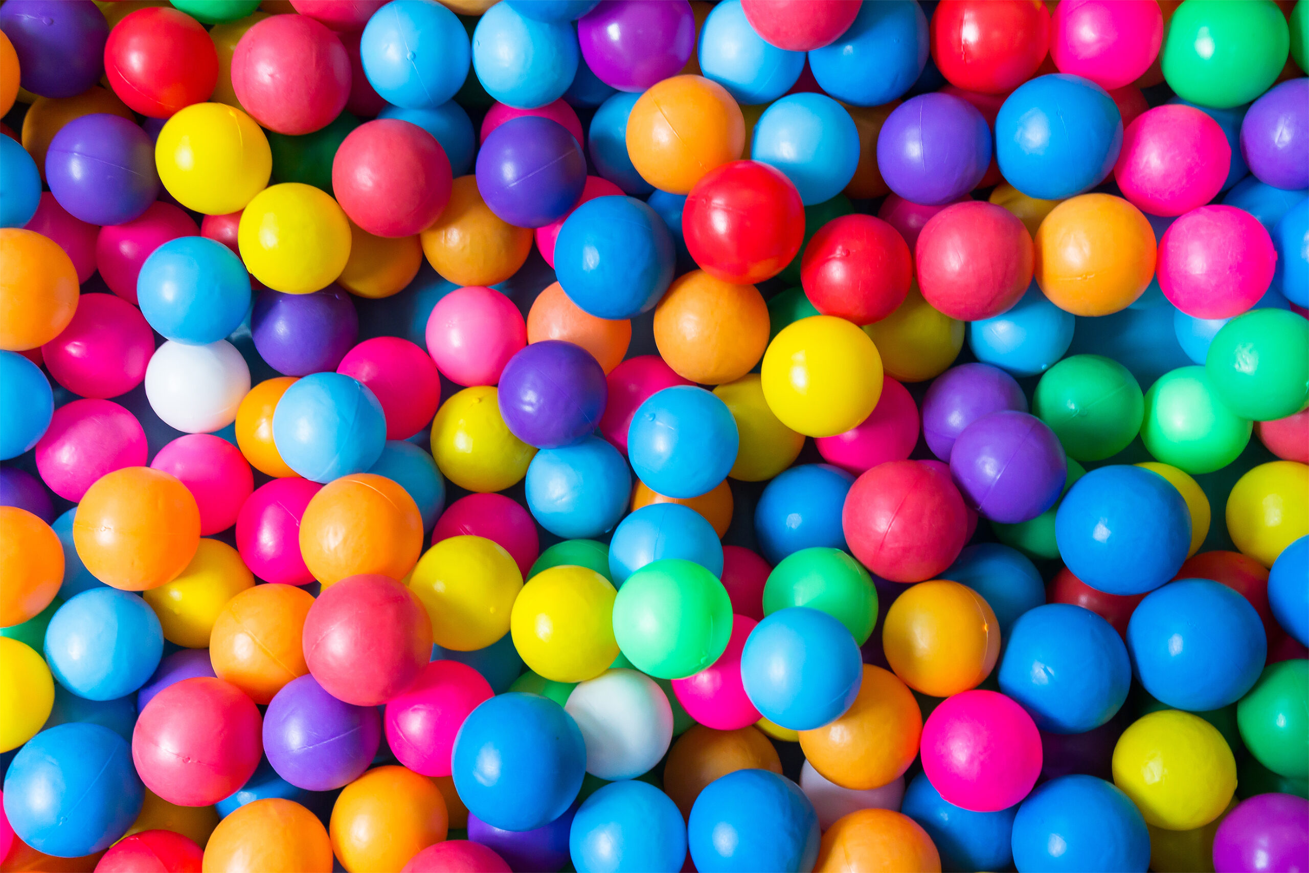 colorful plastic balls background, toy balls for kid